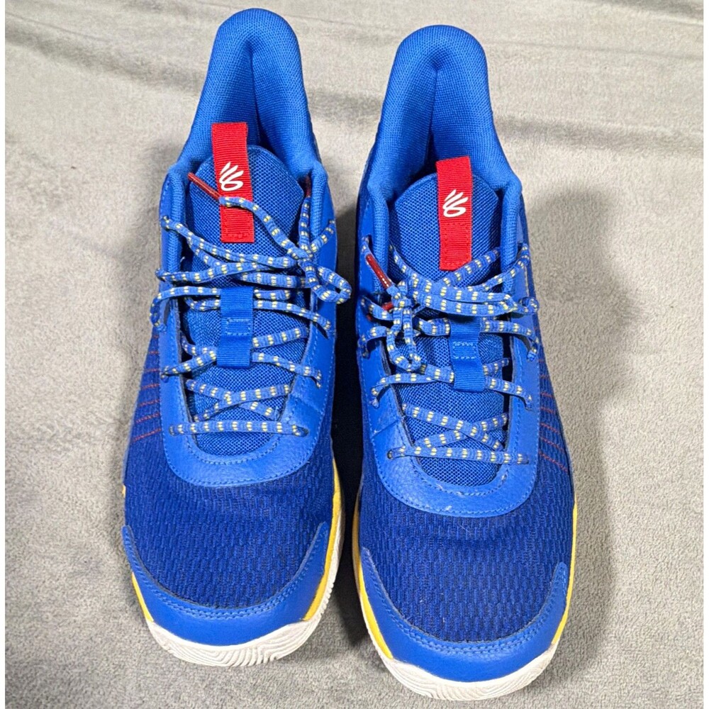 Under Armour Curry Mens Basketball Shoes Blue Yellow US Size 13